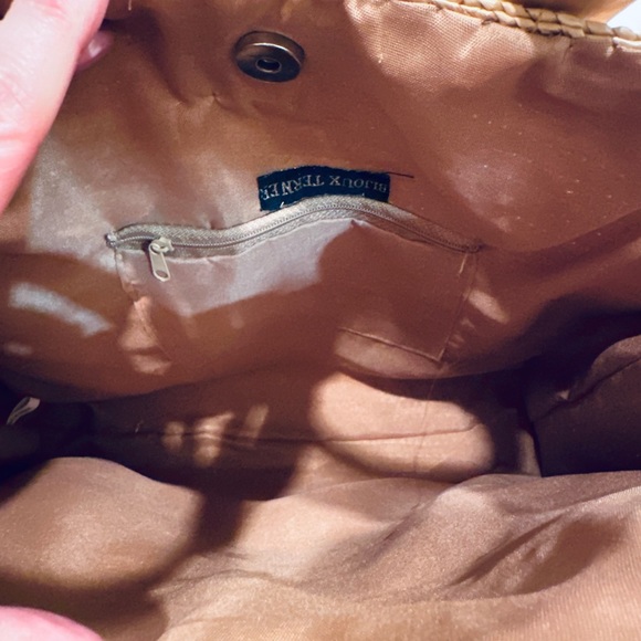 ๐3xHP๐VTG 3D Turtles Natural Straw Wooden Top Handle Tote Handmade B Lerner - Picture 10 of 13